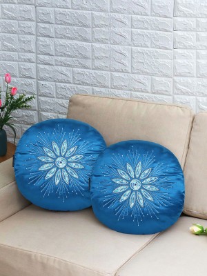 Mezposh Floral Cushions Cover(Pack of 2, 40 cm*40 cm, Blue, White)