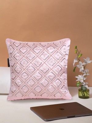 Mezposh Geometric Cushions Cover(35 cm*35 cm, Pink)
