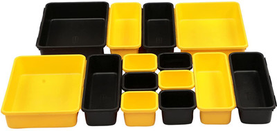 Cutting EDGE Empty Cutlery Holder Case(Black & Yellow  Holds 14 Pieces)