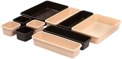 Cutting EDGE Empty Cutlery Holder Case(Brown & Beige  Holds 10 Pieces)