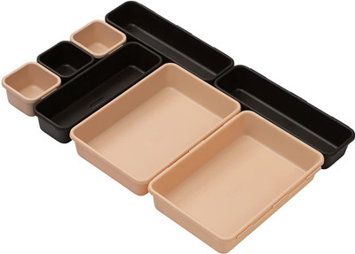 Cutting EDGE Empty Cutlery Holder Case(Brown & Beige  Holds 8 Pieces)