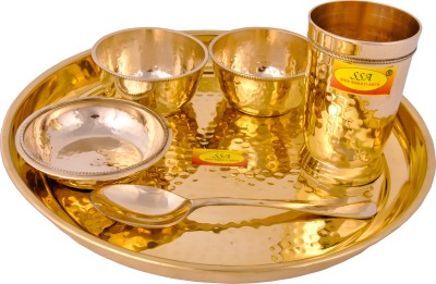 Shivshakti Arts Pack of 6 Brass Dinner Set(Yellow)