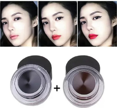 Herrlich 2 In 1 Brown + Black Gel Eyeliner Make Up Waterproof Smudge-proof 6 g(MULTICOLOR)