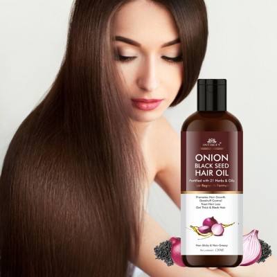 INTIMIFY Onion Oil - Black Seed Onion Hair Oil- Hair Growth Oil- Reduces hair fall Hair Oil(120 ml)