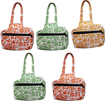 Feather Green Women Multicolor Handbag(Pack of: 5)