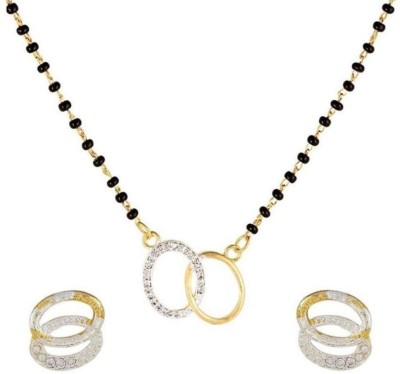 sunhari jewels Alloy Gold-plated Black, Gold Jewellery Set(Pack of 1)