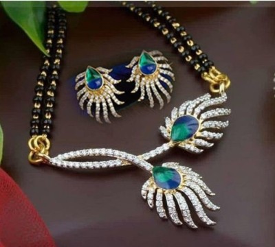 sunhari jewels Alloy Gold-plated Black, Gold Jewellery Set(Pack of 1)