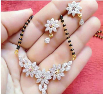sunhari jewels Alloy Black, Gold Jewellery Set(Pack of 1)