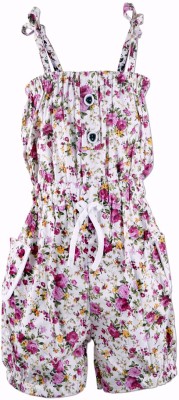 Indian Evergreen Floral Print Girls Jumpsuit