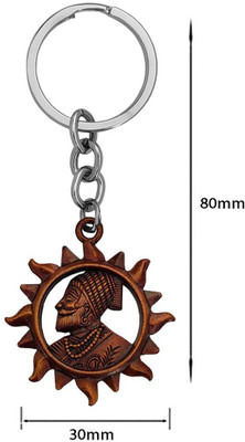 Sullery Double Side Chhatrapati Shivaji Maharaj Sunshape Keyring Sullerykey202276 Key Chain