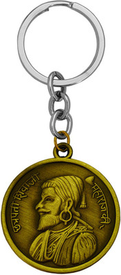 Shiv Jagdamba Double Sided Chatrapati Shivaji Maharaj With Rajmudra Round Keyring Keychain Key Chain