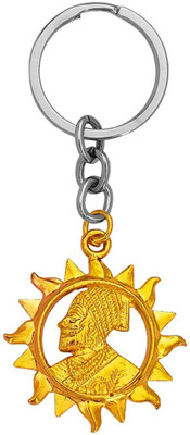 Shiv Jagdamba Double Sided Chatrapati Shivaji Maharaj Sunshape Round Keyring Keychain Key Chain