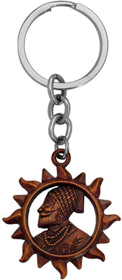M Men Style Double Side Chhatrapati Shivaji Maharaj Sunshape KeyringSkey202276 Key Chain