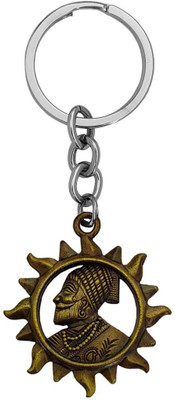 Shiv Jagdamba Double Sided Chatrapati Shivaji Maharaj Sunshape Round Keyring Keychain Key Chain