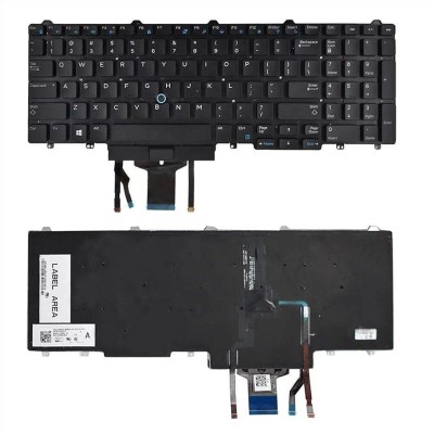 TechSio Latitude E5550 E5570 E5580 5550 5580 5590 5591 with Backlit & Pointer Internal Laptop Keyboard(Black)