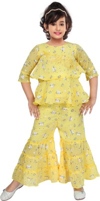 BARNALI FASHION Girls Party(Festive) Top Pyjama(YELLOW)