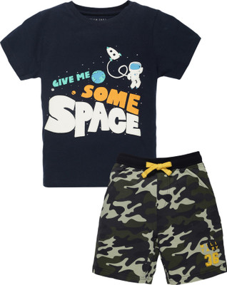 Plum Tree Boys Casual T-shirt Shorts(Navy-Green)