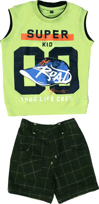 ZADMUS Baby Boys Party(Festive) T-shirt Shorts(Green)