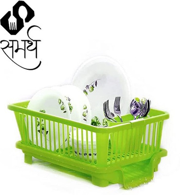 Value Adds Dish Drainer Kitchen Rack Plastic 3 in 1 Large Sink Set Dish Rack Drainer Drying Rack Washing Basket with Tray