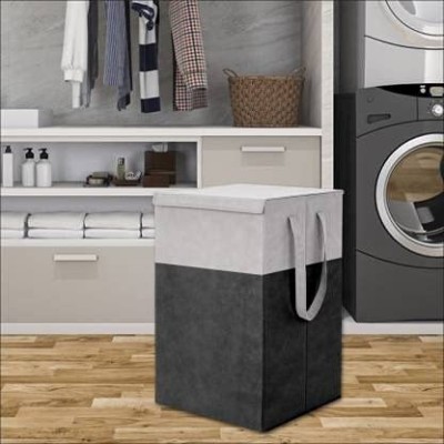 Flipkart SmartBuy 75 L Grey, Black Laundry Basket(Non Woven)