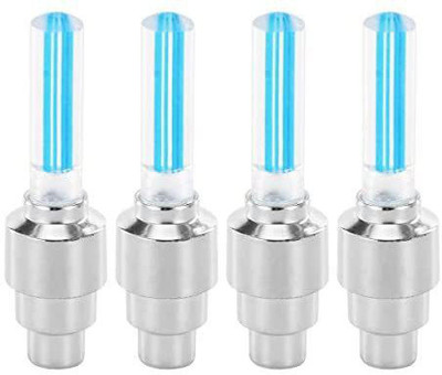 NSV Set Of 4 Bicycle Bike Car Tyre Valve Light LED Wheel Reflectors(Blue)