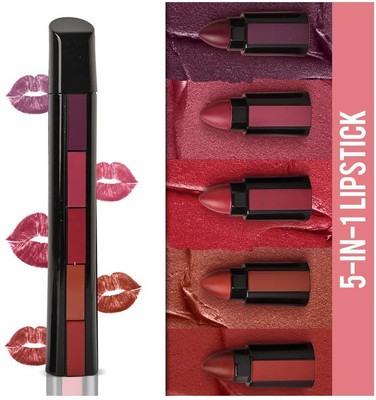Latixmat LONG LASTING & WATER PROOF 5IN1 KISS PROOF LIPSTICK(MULTI COLOR, 7 g)