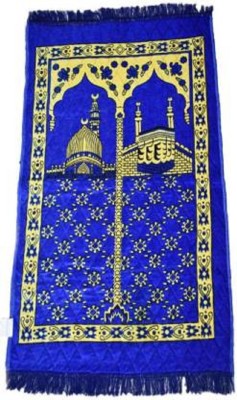 Essensa Furnishings Velvet Prayer Mat(Blue, Large)