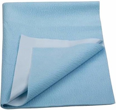 TINY STORIES Microfiber, Cotton, Cotton, PP (Polypropylene) Baby Bed Protecting Mat(Blue, Large)