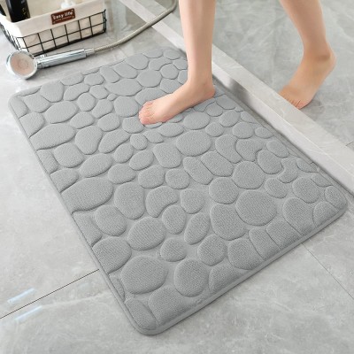 Harvic Microfiber, Fleece Bathroom Mat(Grey, Free)