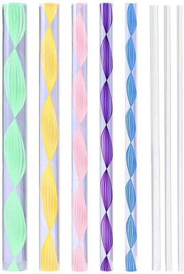 THR3E STROKES Mandala Tool Art Tool Set of 8 PCS Colourful Acrylic Flat Head Twisted Stick/Rod(Multicolour)