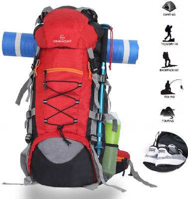 GRABMOUNT TRAVEL BAG FOR HIKING WITH SHOE COMPARTMENT FOR WANDERLUST TRAVELLING Rucksack Rucksack  - 70 L