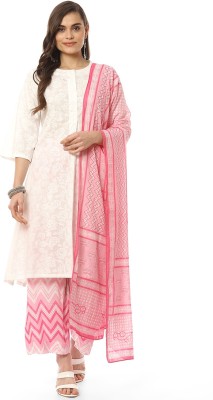 BIBA Printed Kurta, Palazzo & Dupatta Set