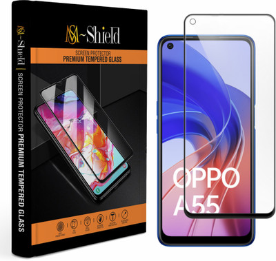 MS-Shield Edge To Edge Tempered Glass for OPPO A55(Pack of 1)