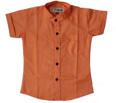 FRAUS Boys Solid Casual Orange Shirt