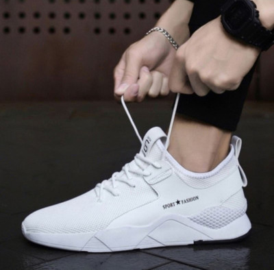 Elevarse Stylish Comfortable Light Weight Eva Sole Shoe For Men's & Boys Running Shoes For Men(White , 7)