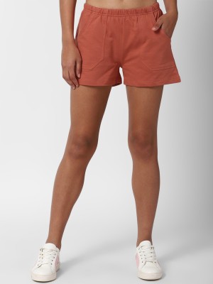 FOREVER 21 Solid Women Orange Regular Shorts