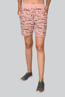 INFINIA Printed Women Pink Casual Shorts