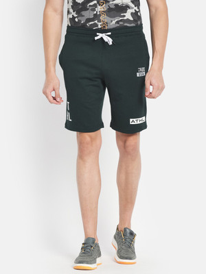 Octave Solid Men Dark Green Casual Shorts