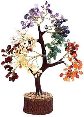 The Last Monk 7 Chakra Chip Tree for Positive & Healing Peace Mind to Home with 300 Beads Decorative Showpiece  -  30 cm(Crystal, Multicolor)