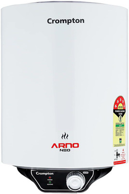 Crompton Arno SWH - 5 star Rated with 3 level safety 10 L Storage Water Geyser(White)
