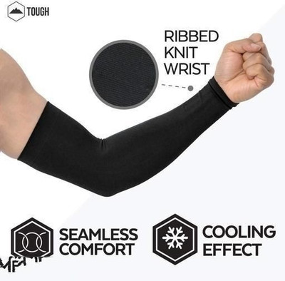 STUTAKRITI Nylon Arm Sleeve For Men & Women(Free, Black)