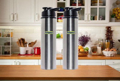 KRISONS 1000 ml Steel Sipper(Pack of 2, Silver)