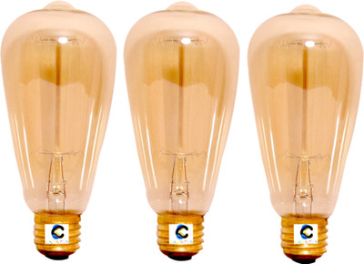 CARSTEN 40 W Basic Standard E27 Incandescent Bulb(Yellow, Pack of 3)