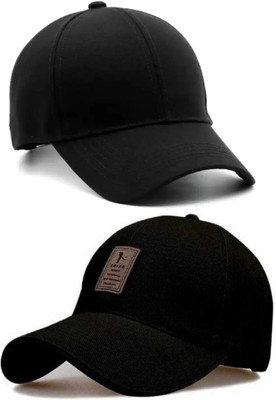 YES TAG Solid, Self Design, Striped Sports/Regular Cap Cap(Pack of 2)