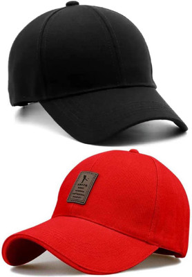 YES TAG Solid, Self Design, Striped Sports/Regular Cap Cap(Pack of 2)