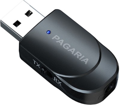 PAGARIA v5.0 Car Bluetooth Device with 3.5mm Connector, Adapter Dongle, Audio Receiver, Transmitter(Black)