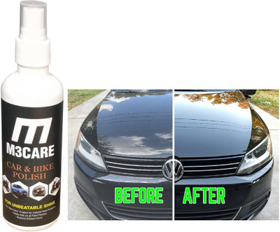 M3CARE Liquid Car Polish for Dashboard, Bumper, Chrome Accent, Exterior, Headlight, Leather, Metal Parts, Windscreen(200 ml, Pack of 1)