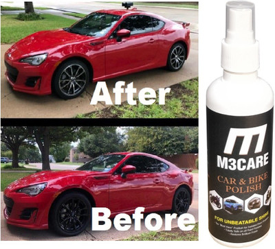 M3CARE Liquid Car Polish for Windscreen, Metal Parts, Leather, Headlight, Exterior, Dashboard, Chrome Accent, Bumper(200 ml, Pack of 1)