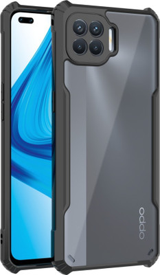 KartV Back Cover for Oppo F17 Pro(Black, Transparent, Camera Bump Protector, Pack of: 1)
