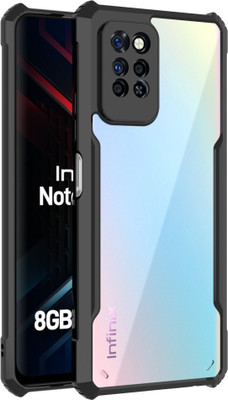 KartV Back Cover for Infinix Note 10 Pro(Black, Transparent, Camera Bump Protector, Pack of: 1)